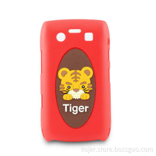 Plastic Case for RIM's BlackBerry 9700, Inlayed with Silicone Cute Tiger Pattern
